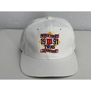 Minnesota Twins Yupoong Hat Cap Mens White World Series Champions OSFA Vintage‎